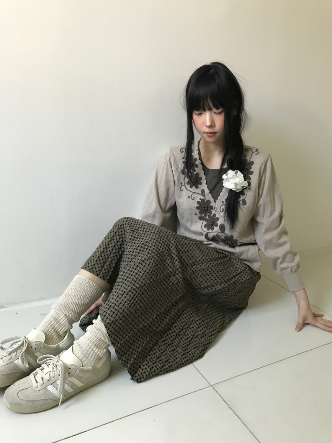 Antique pattern pleats skirt 상품이미지2