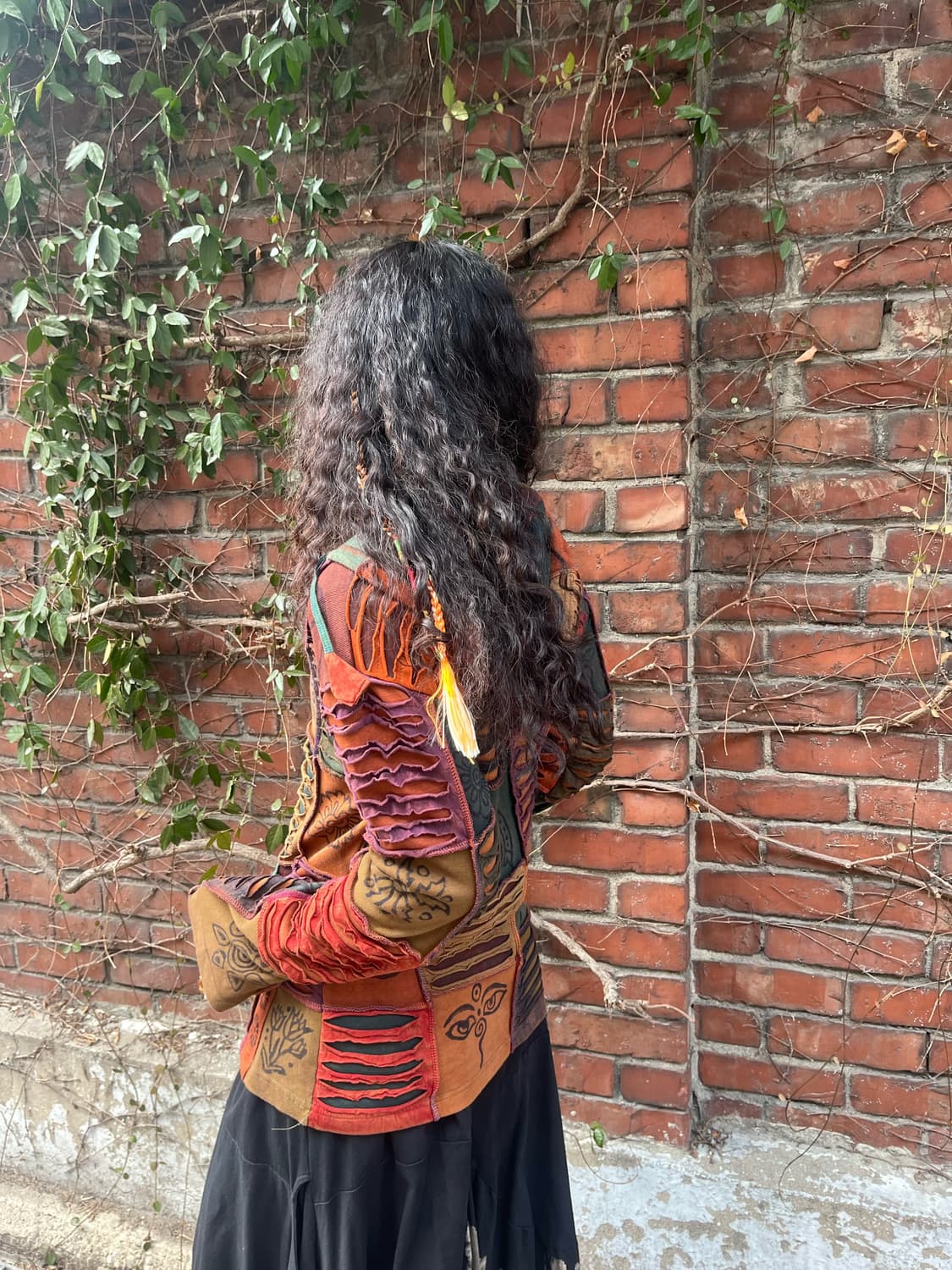 히피 에스닉 패치워크 후드 집업 상품이미지4