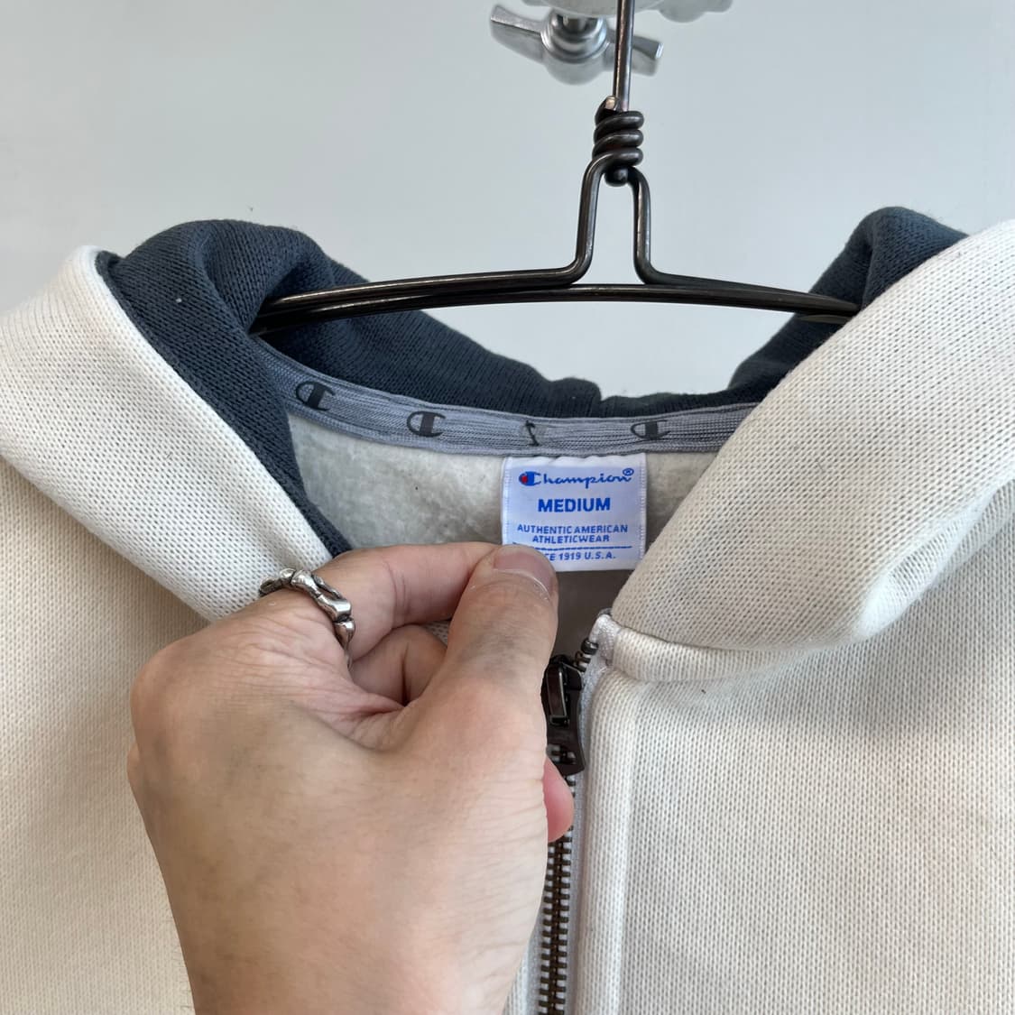 챔피온 패치로고 후드집업 상품이미지7