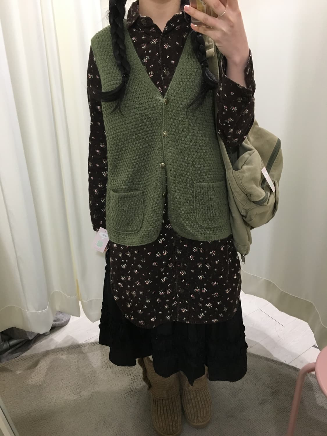 그리너리 버튼 니트 베스트 상품이미지7