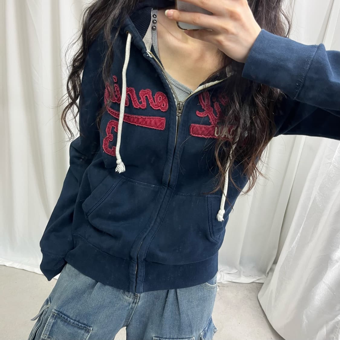 Who.A.U navy hood zip-up 상품이미지3
