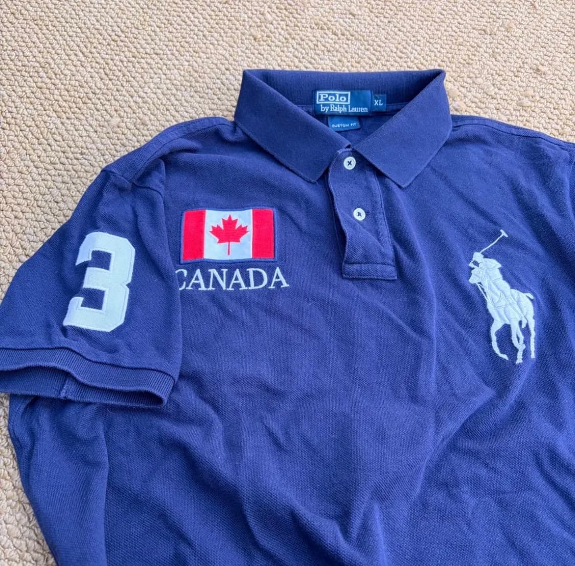 (급처)폴로 랄프로렌 캐나다 X 화이트 빅포니 PK카라 반팔 티셔츠 상품이미지3