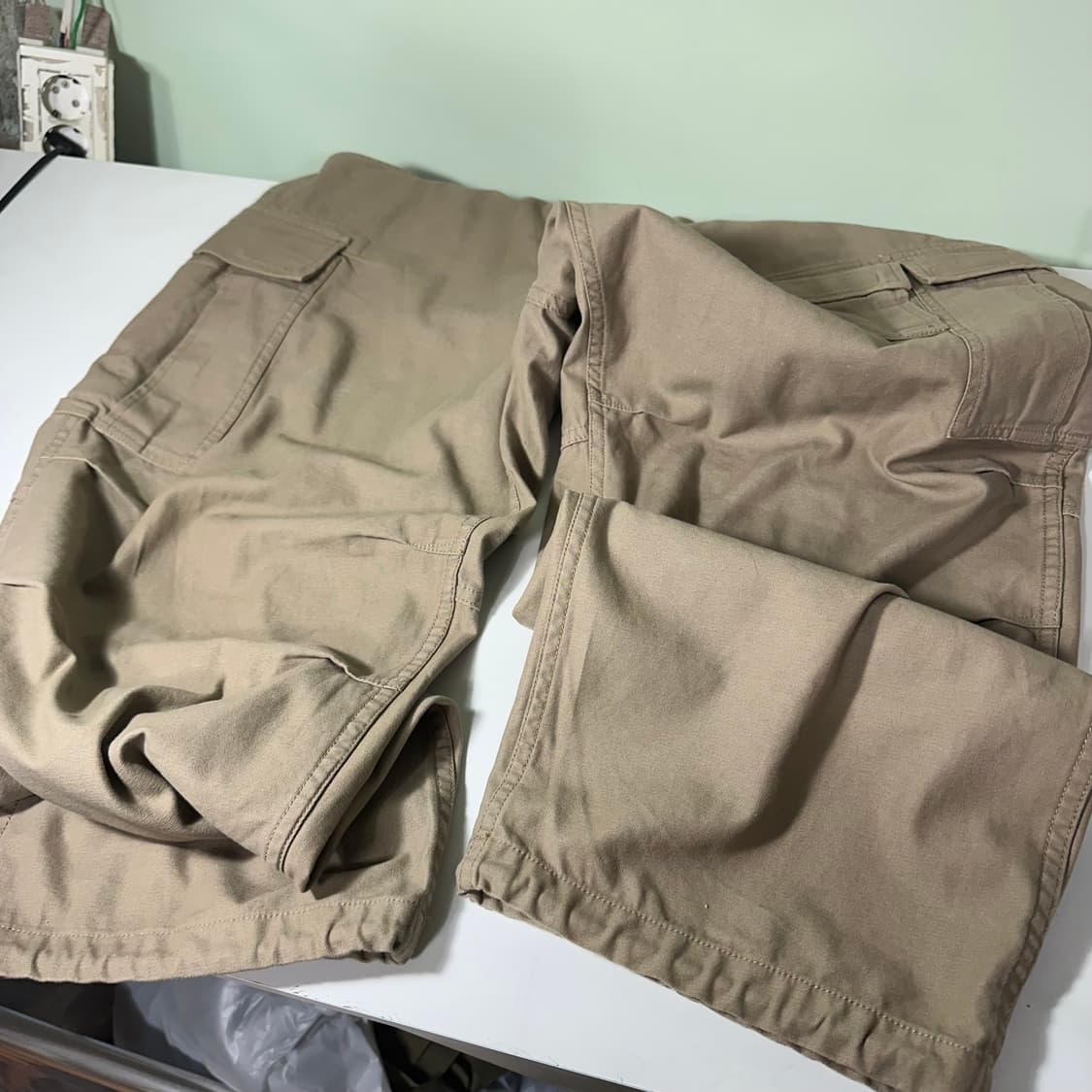 XL 에스피오나지 베이지카키 루즈핏 파라슈트 코튼 카고팬츠 상품이미지4