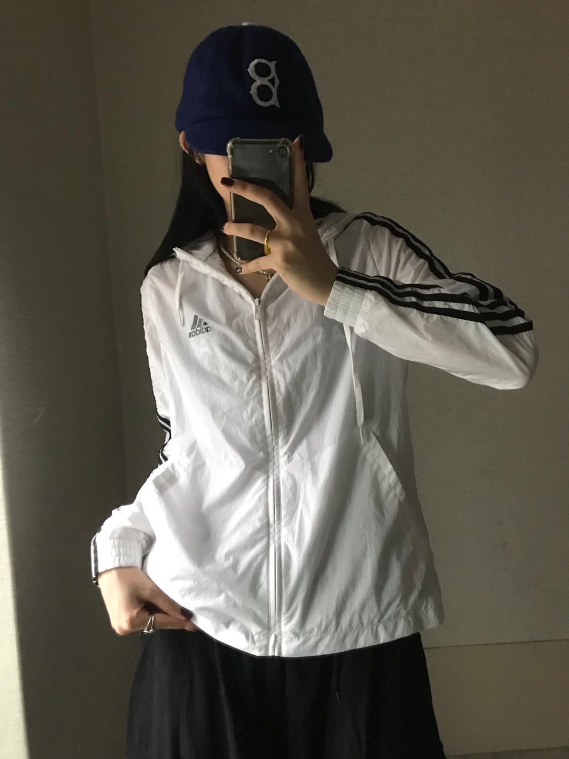 아디다스 흰검 후드 바람막이 상품이미지1