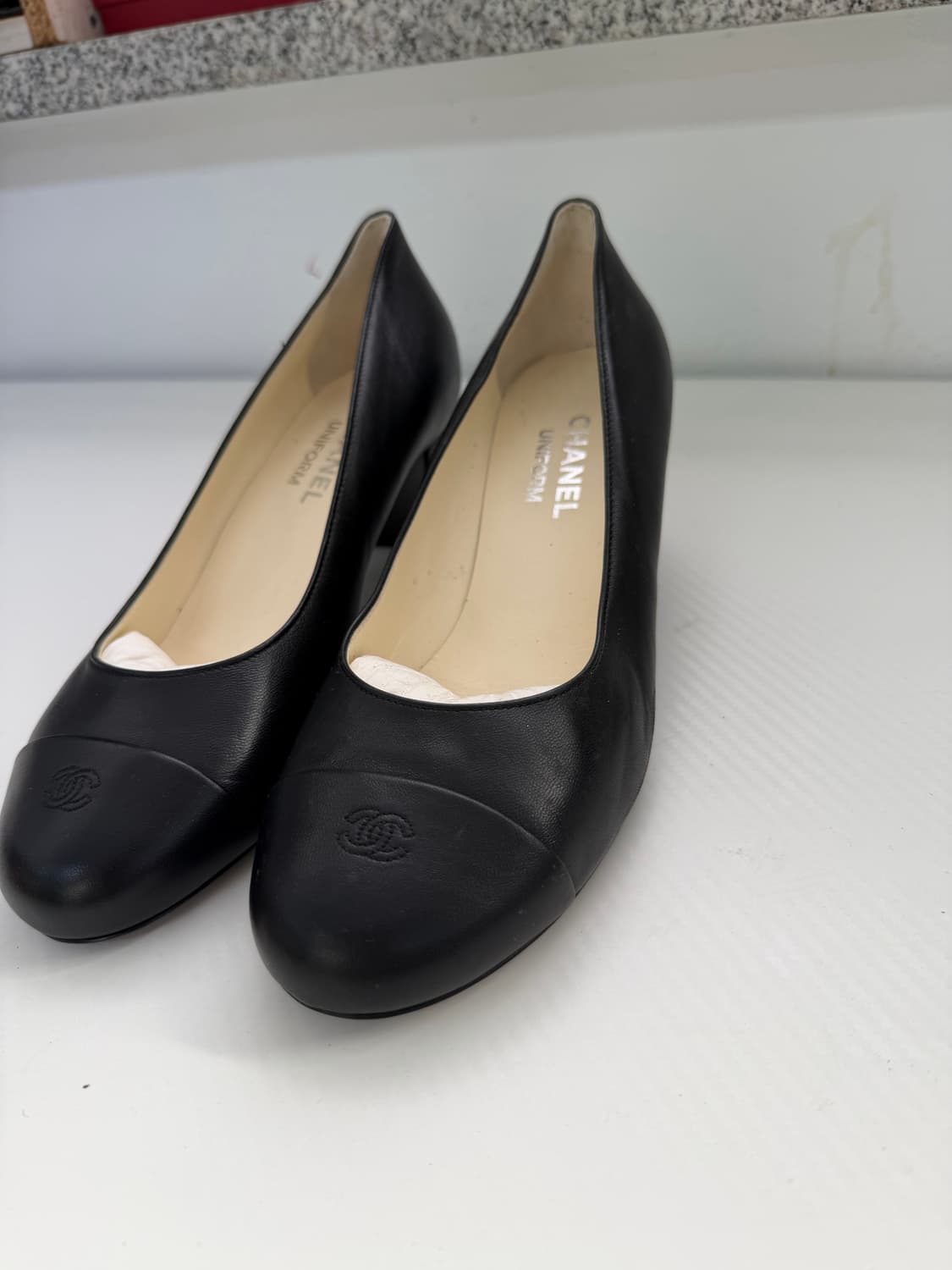 정품) 샤넬 블랙 발레리나 플랫 슈즈 구두 38.5 상품이미지3