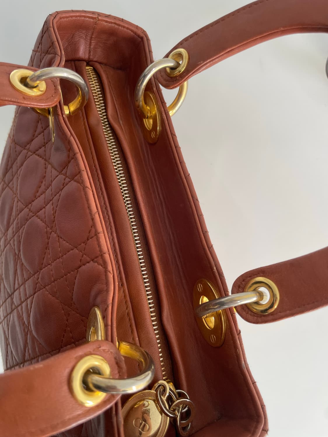 빈티지 디올 레이디백 브라운 상품이미지6