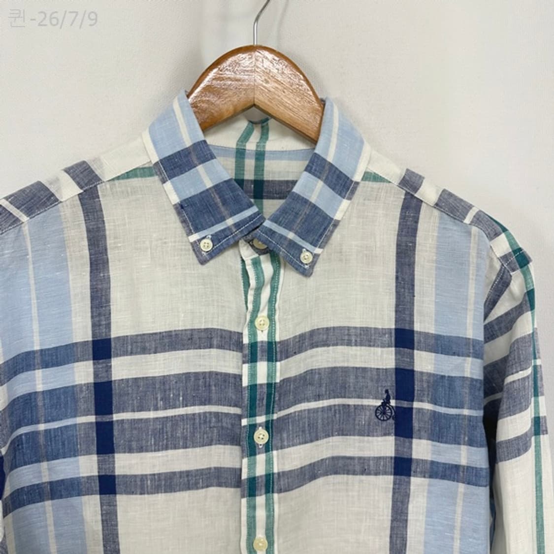 빈폴 남자 마100% 마 체크셔츠 남장 100 상품이미지2