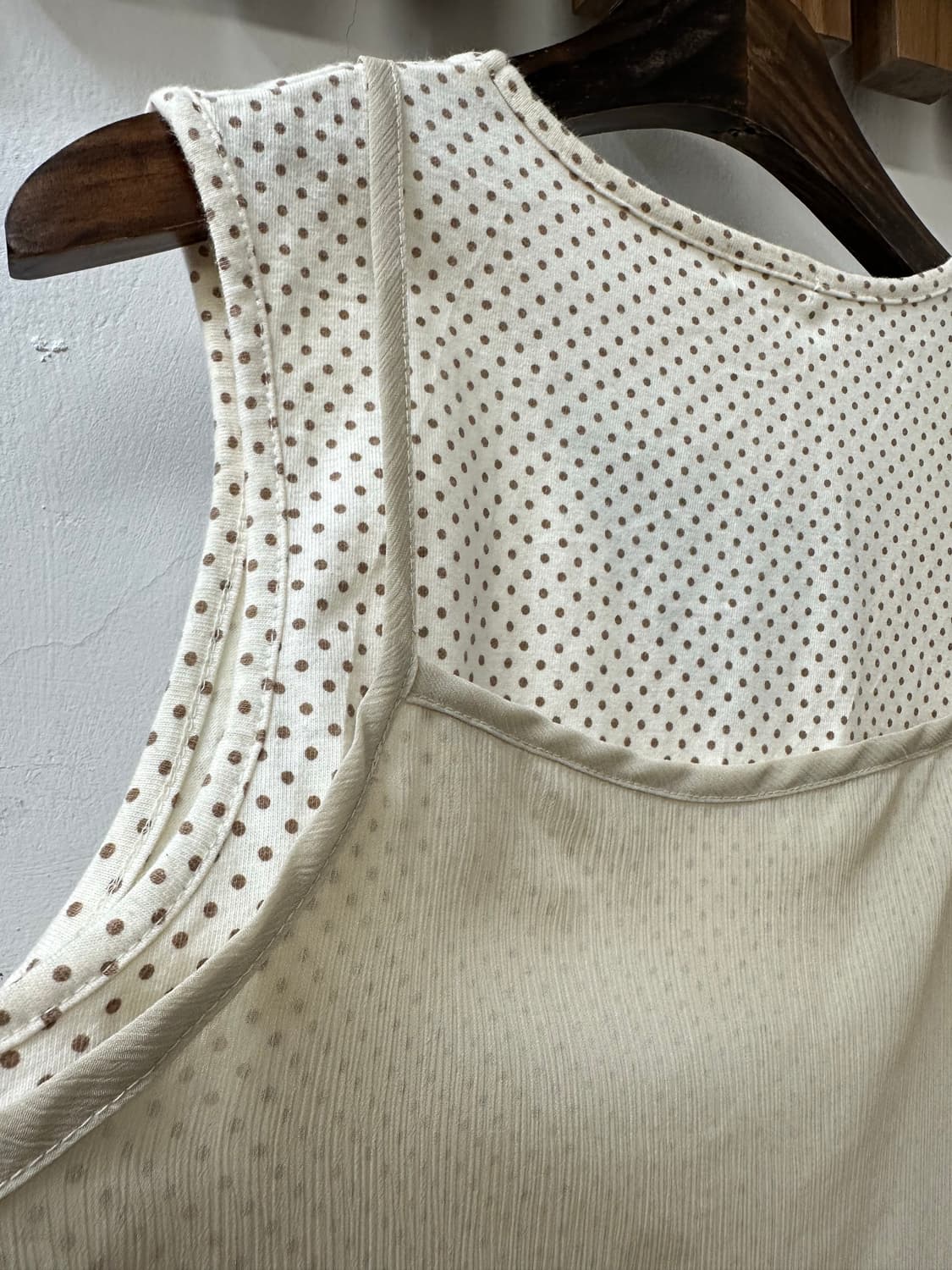 일본빈티지 도트 레이스 레이어드 프릴 페어리 슬리브리스 탑 상품이미지5