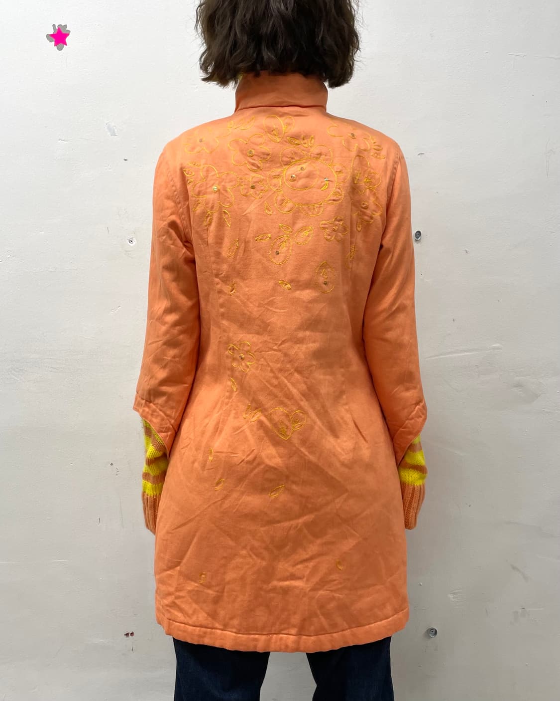 orange knitwear  long jacket 상품이미지4