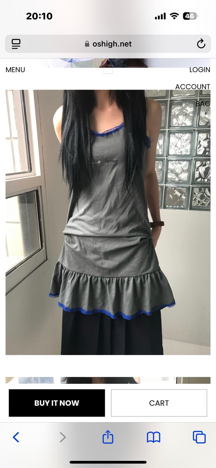 오스하이 레이스 버튼 원피스 카키 상품이미지1
