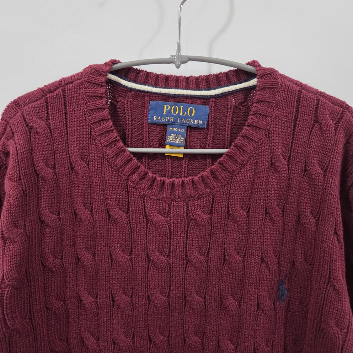 폴로랄프로렌 키즈 버건디 케이블 니트 M(10-12) 상품이미지2