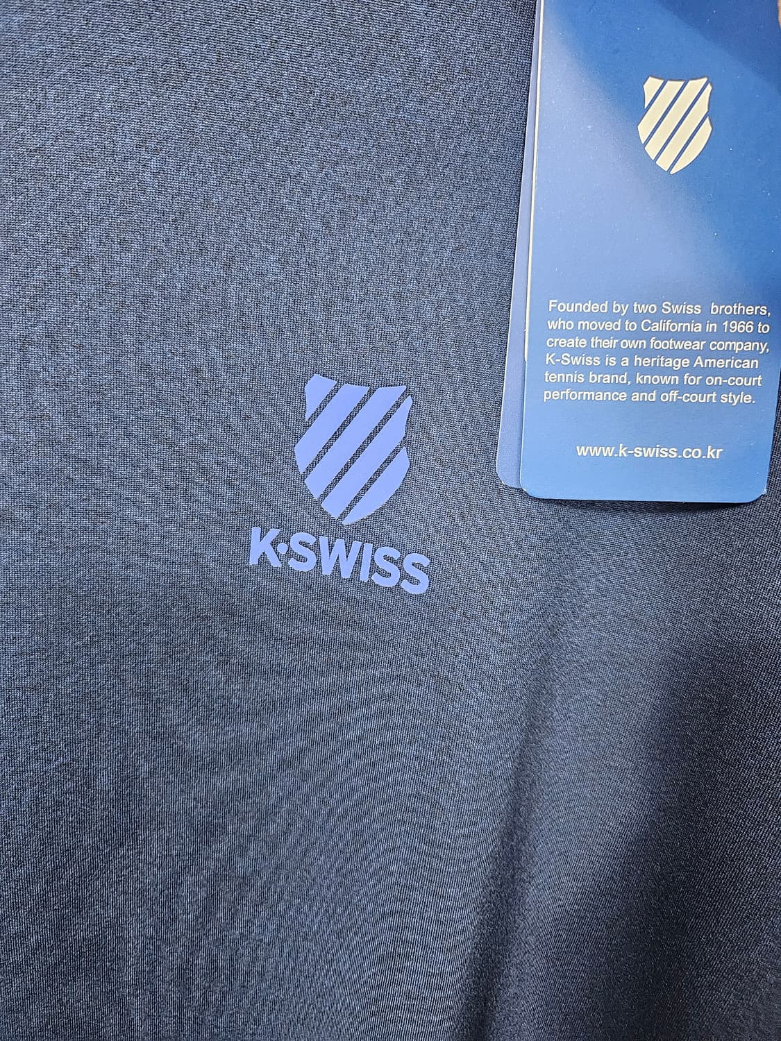 K-SWISS 네이비 기능성 여름 반팔티 105 XL 새제품 상품이미지4