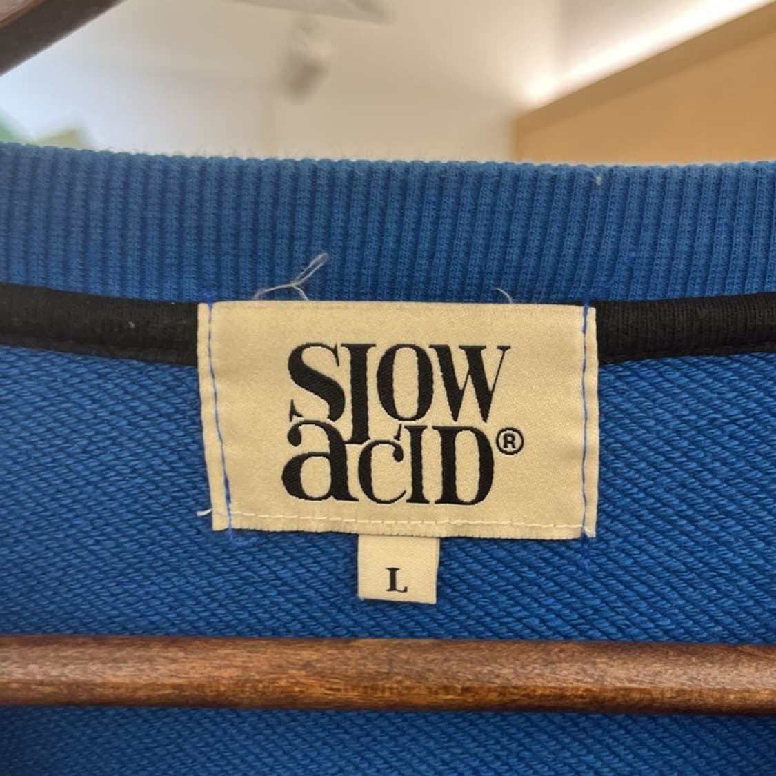 슬로우애시드 올드스쿨 키치 프린팅 인디블루 맨투맨 L C09989 상품이미지5