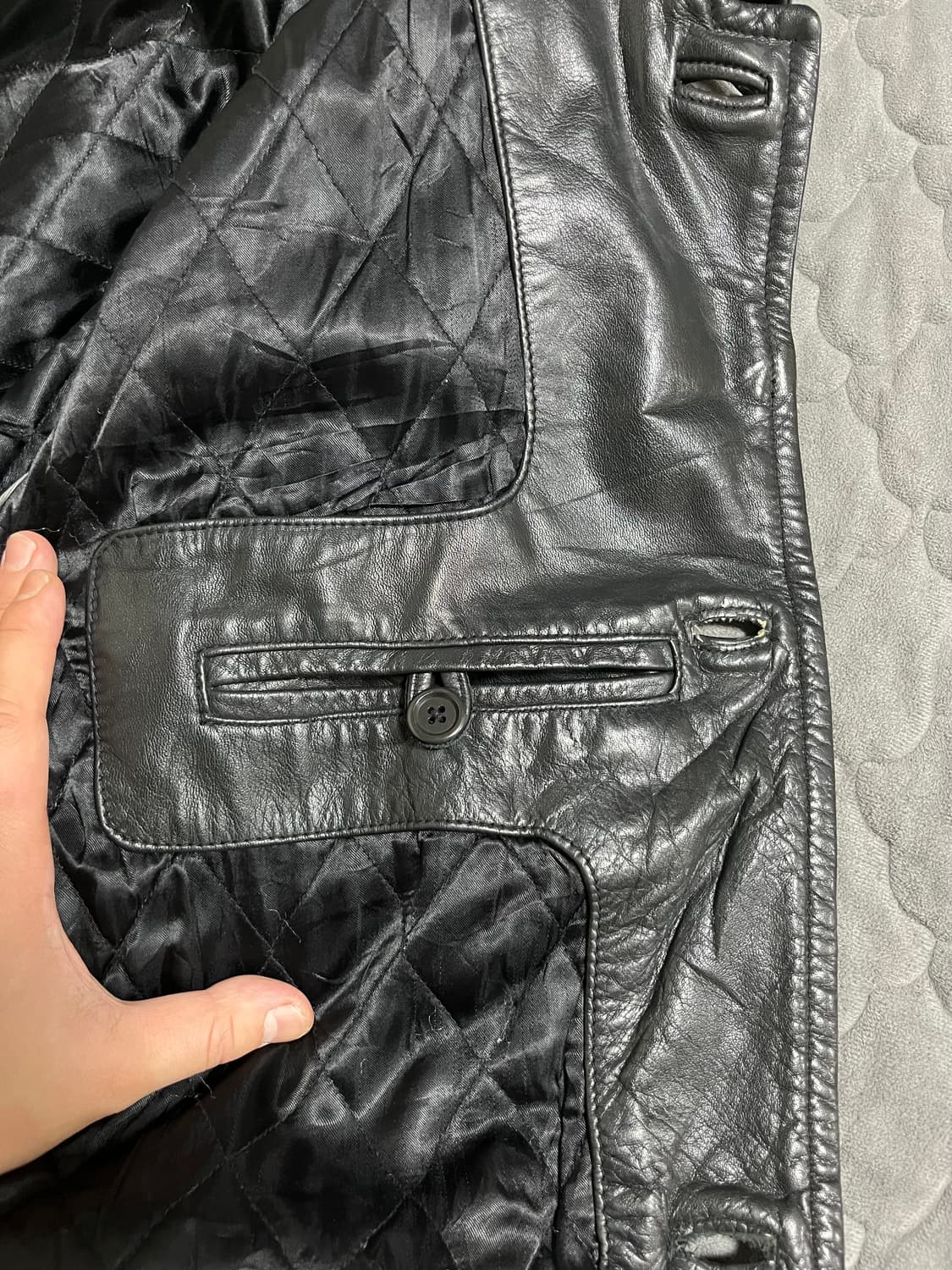 [GAP] old gap 올드갭 레더 카코트 블랙 XL 상품이미지8