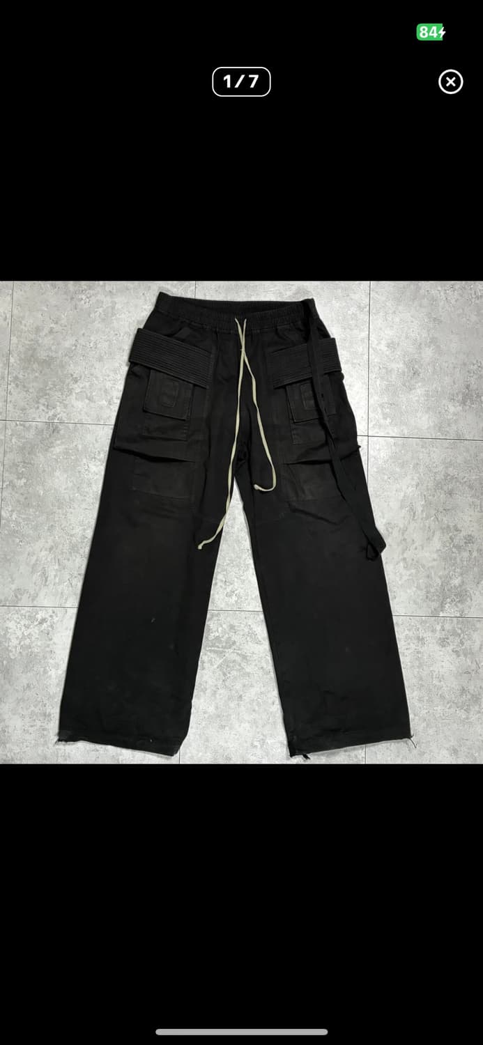 [L] 릭오웬스 다크쉐도우 와이드 크리치 카고 TW 태권도 팬츠 상품이미지1