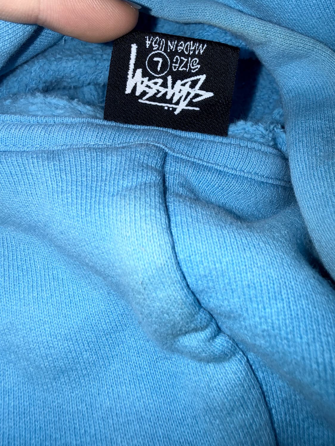 스투시 x CPFM 8볼 피그먼트 다이드 후드 블루 상품이미지4