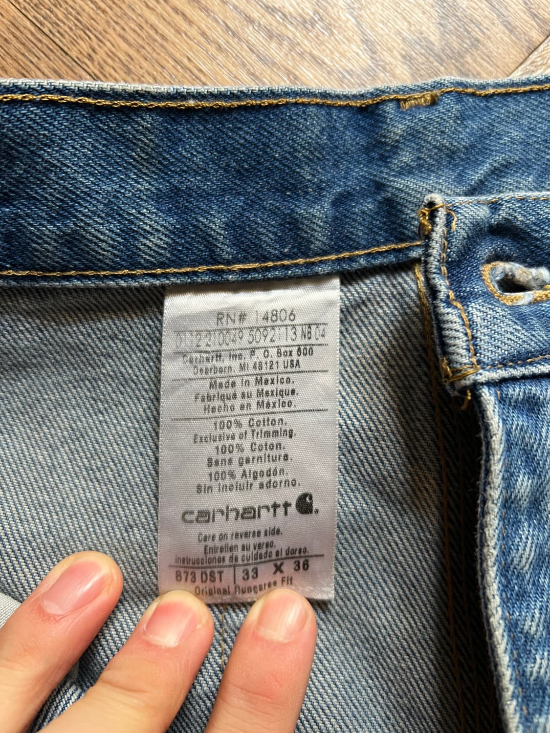 [33]칼하트 USA 더티워싱 더블니 워크 데님 팬츠 상품이미지9