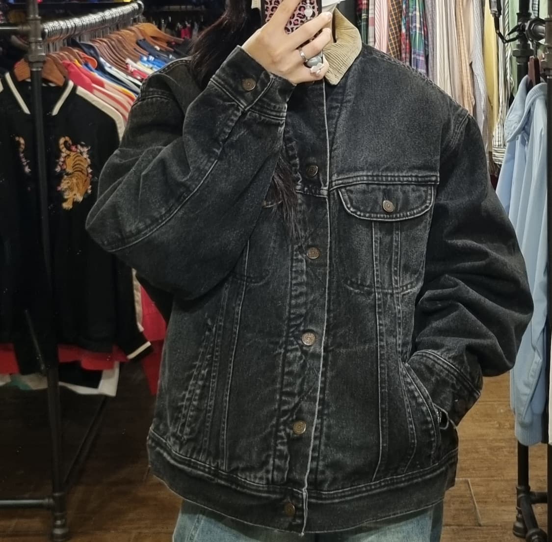 [Hi] lee 리 데님 자켓 블랙 상품이미지5