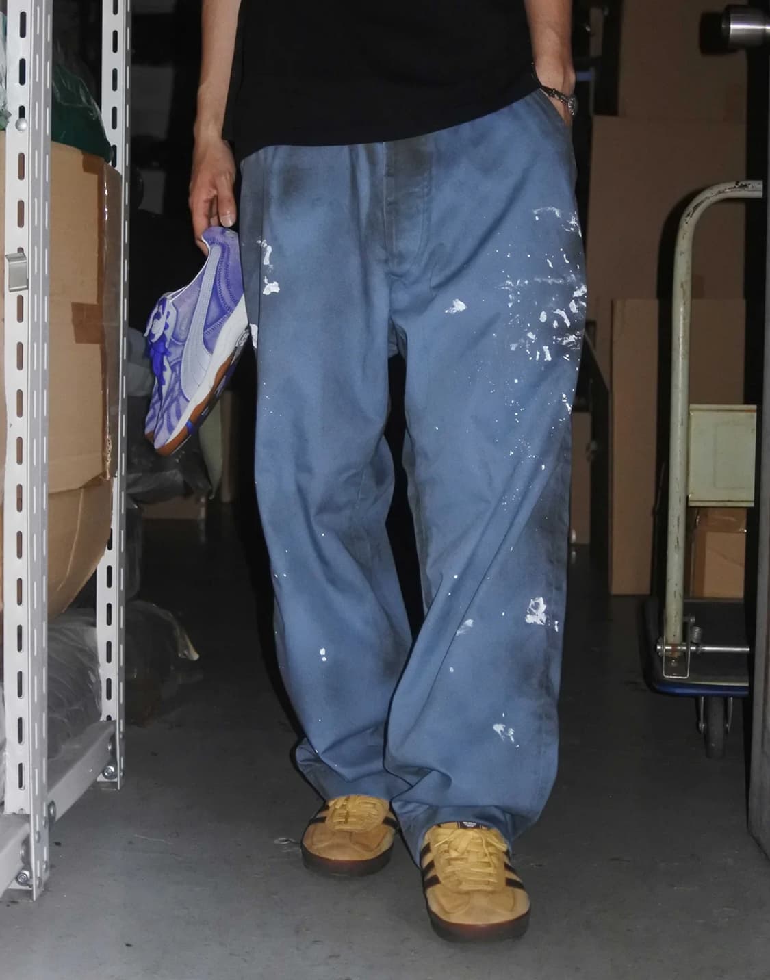 [2] 아나크로놈 NO TUCK WIDE CHINO TROUSER 블루 상품이미지1