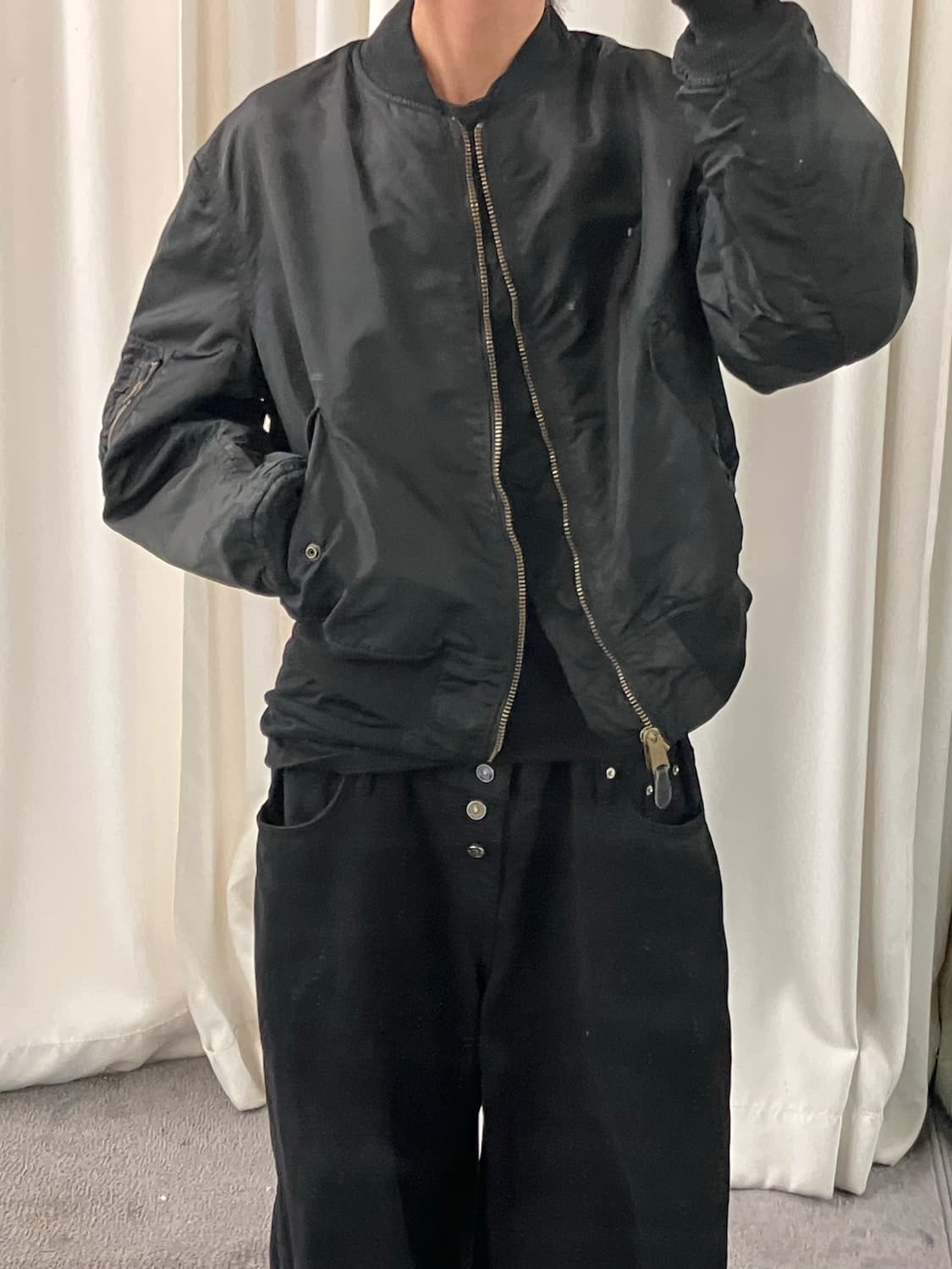 알파인더스트리 블랙 ma-1 항공 점퍼 XL 상품이미지9