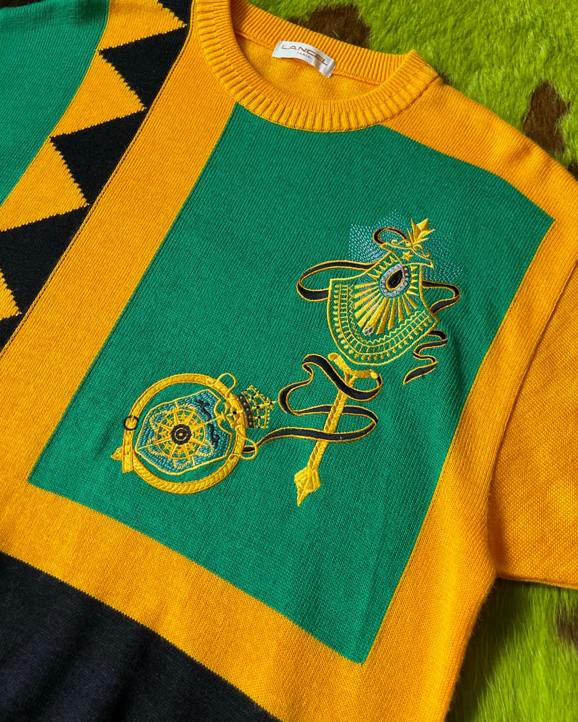 80-90s LANCEL Paris 1/2 Old Summer Knit 상품이미지6