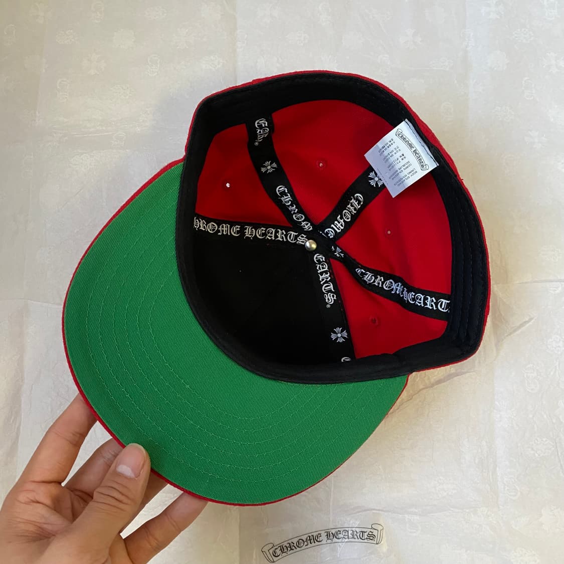 [7 3/4 61.5CM] 크롬하츠 하트 로고 자수 볼캡 레드 상품이미지6