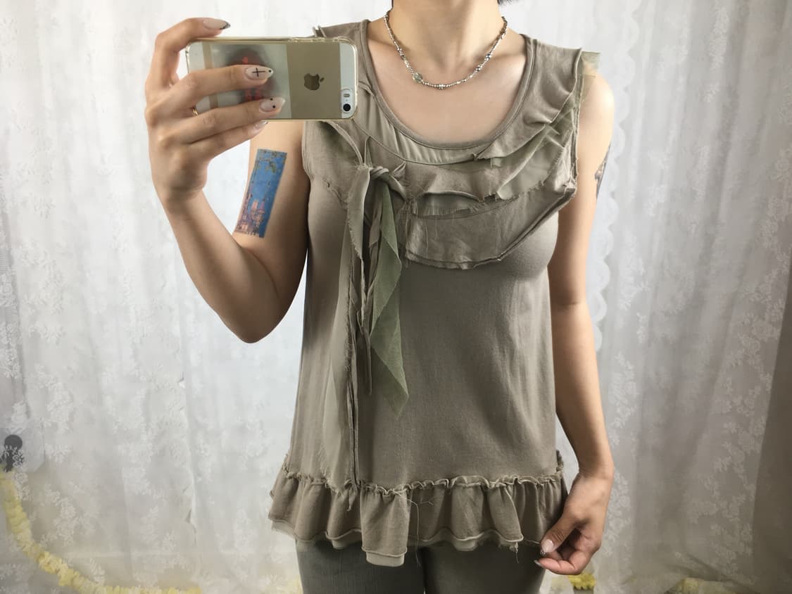 JPN grunge frill sleeveless top 상품이미지3