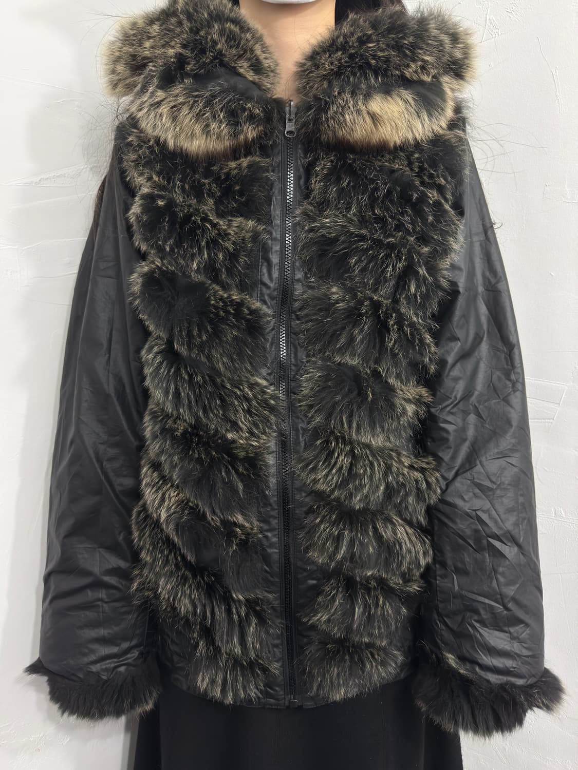 kasamino fox fur detail reversible hood  상품이미지1