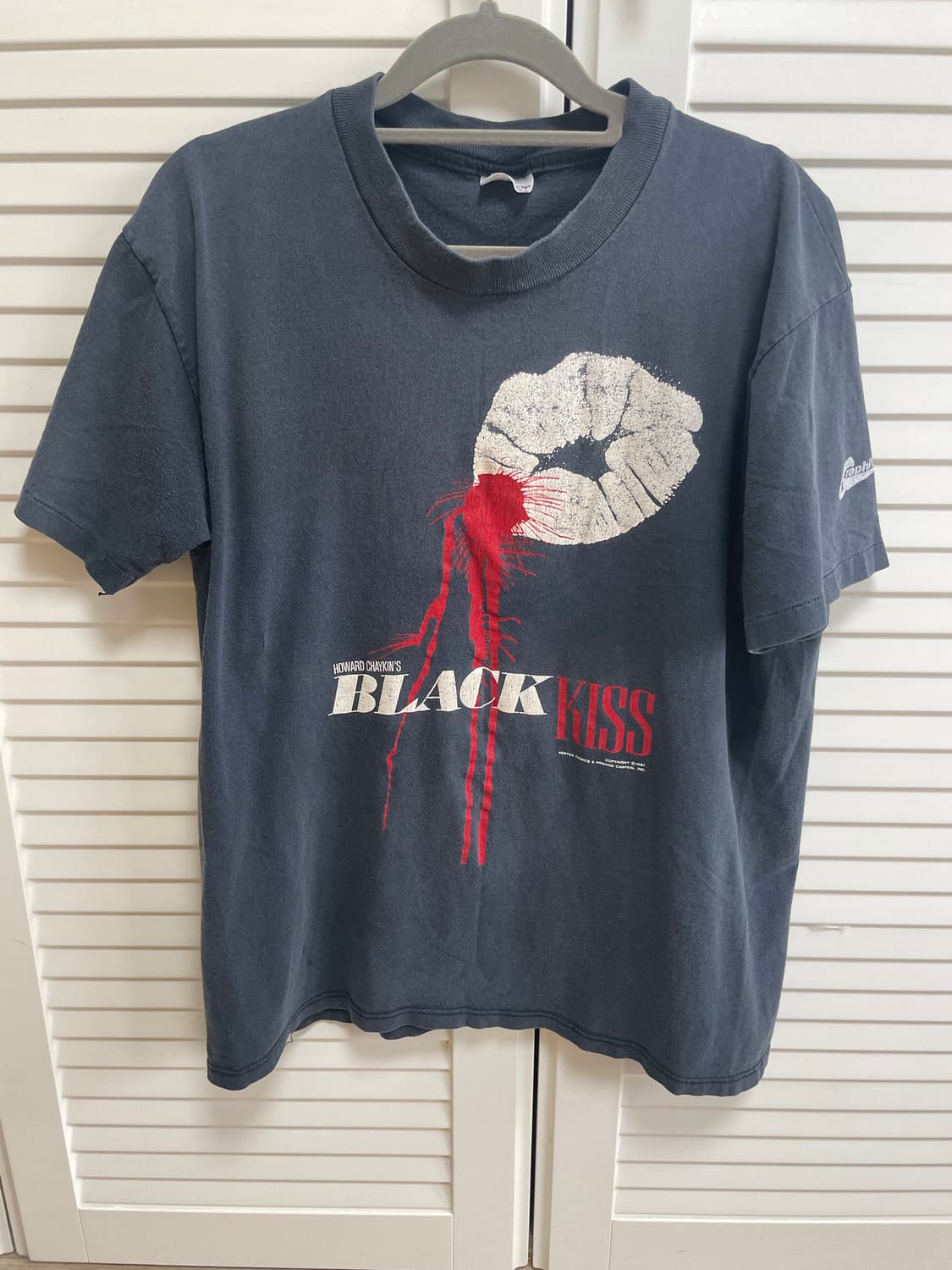 [L] 90s 빈티지 black kiss 반팔 상품이미지1