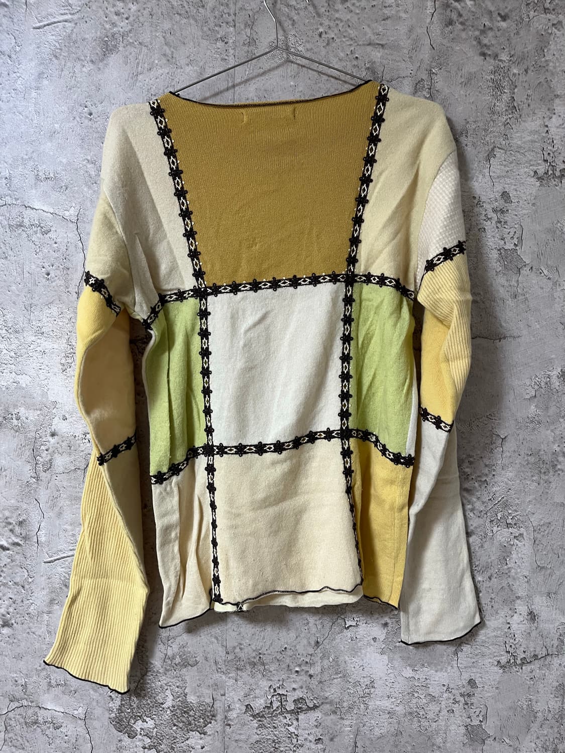 넘버나인 02AW “nowhere man"1of1 캐시미어 패치워크 니트 상품이미지7