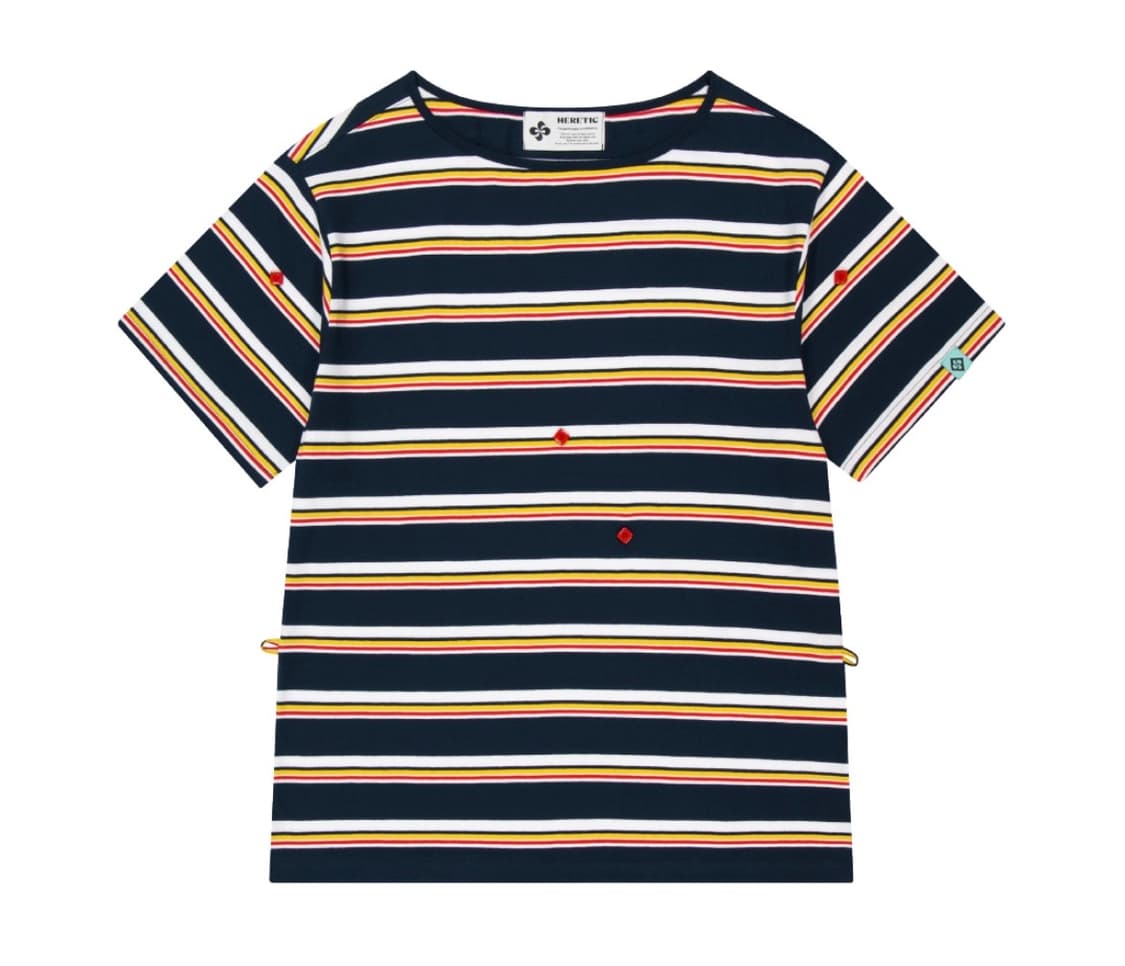 헤레틱 BUTTON T-SHIRT / stripe-navy 상품이미지7