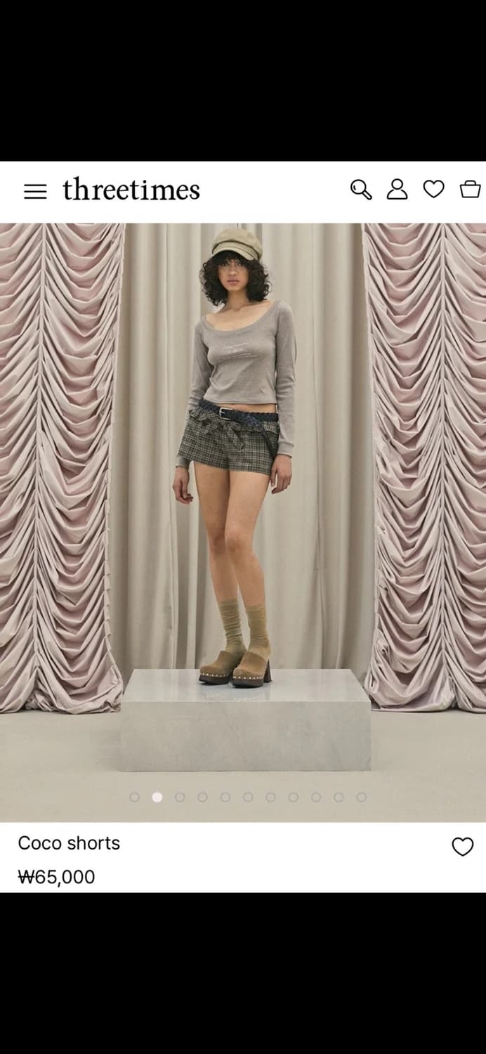 쓰리타임즈 코코 쇼츠 팬츠 브라운 S 상품이미지2