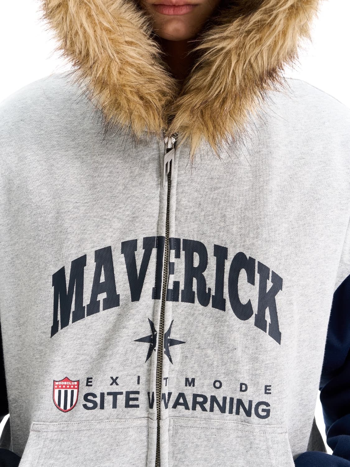 Maverick Logo Fleece Fur Hooded Jacket 상품이미지7