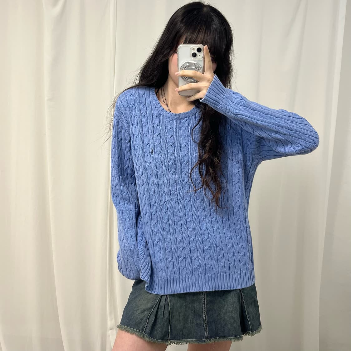 Polo light purple cable knit  상품이미지1
