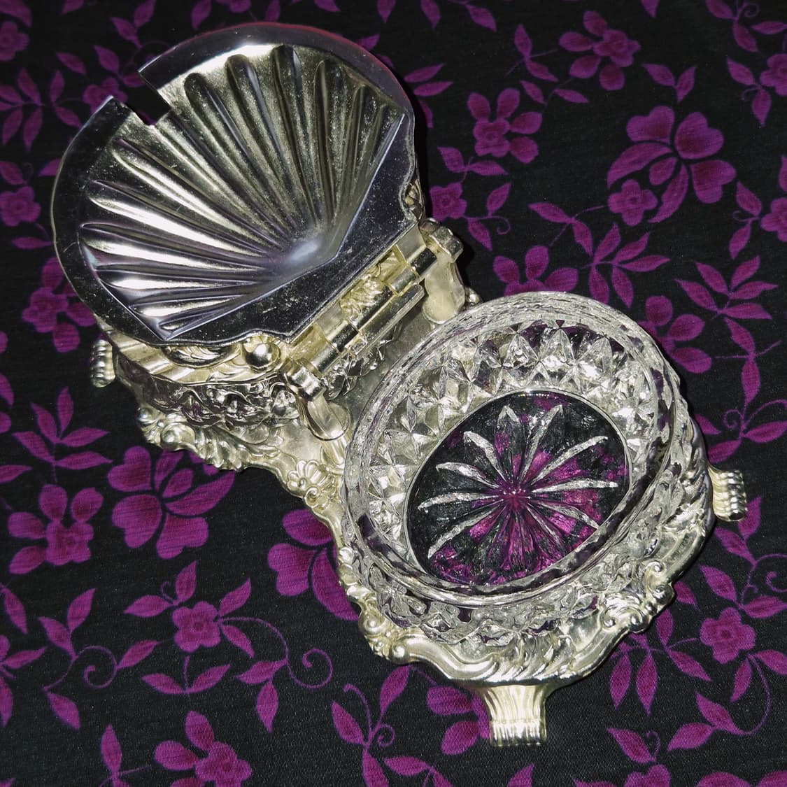 70s 엔틱 셸 무광 실버 크리스탈 슈가 세트 상품이미지8