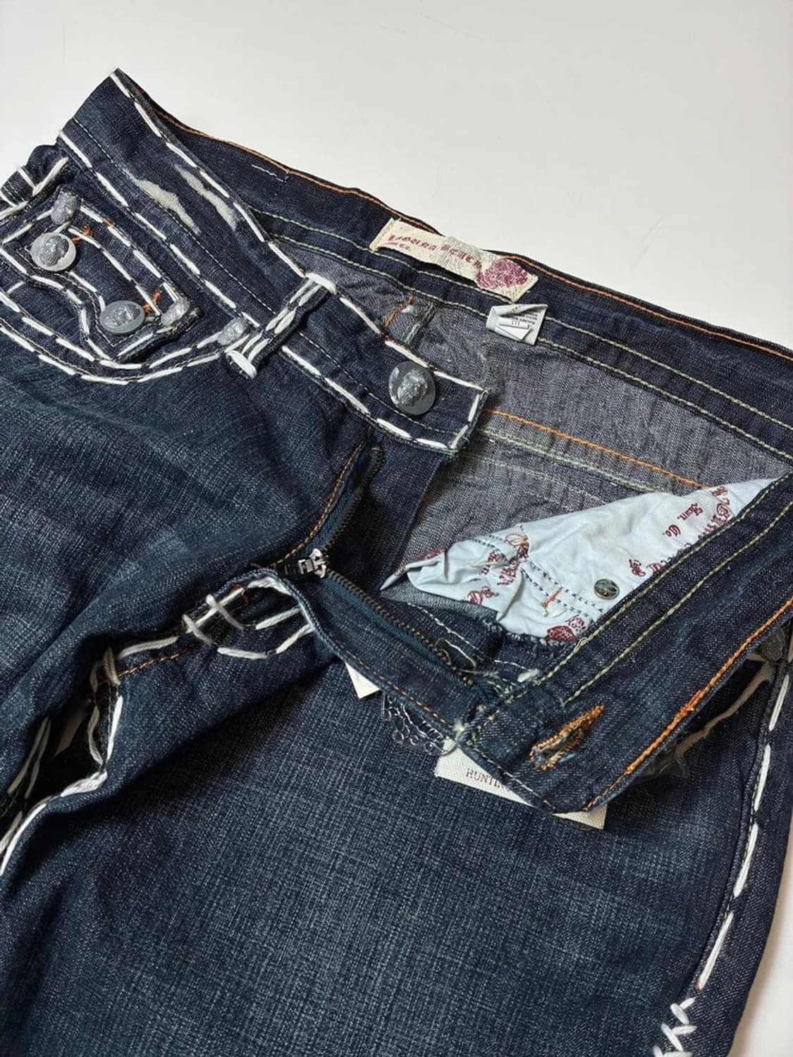라구나비치 00's Y2K펑크 데드스탁 스컬자수데님팬츠PN88308832 상품이미지5