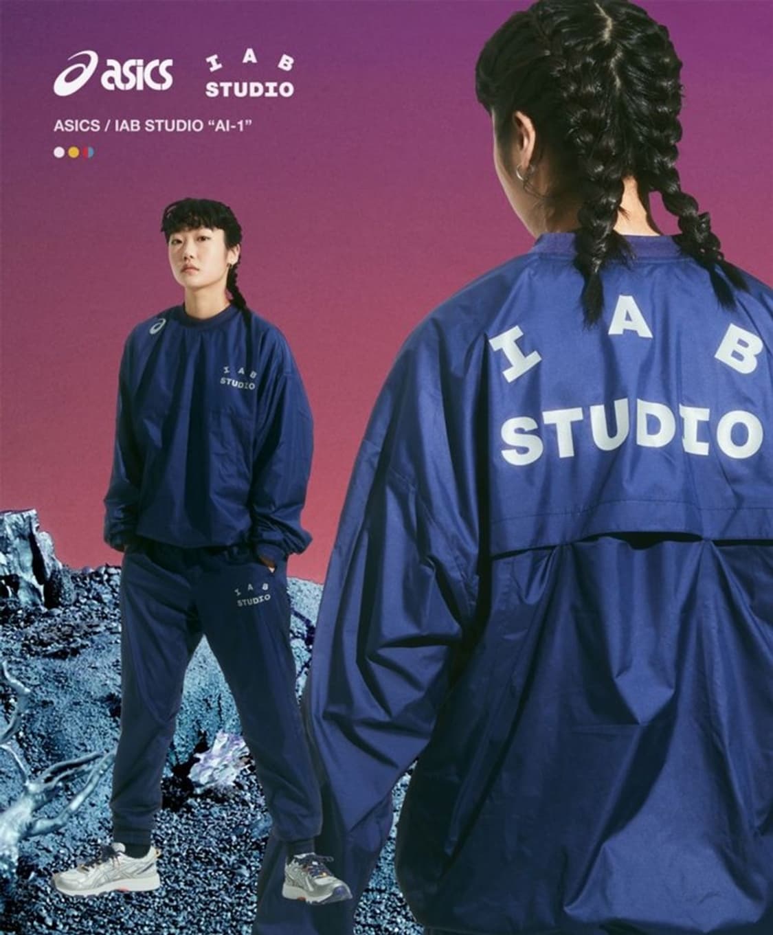 아식스X아이앱스튜디오 콜라보 AI-1 캡슐컬렉션 네이비 우븐셔츠 XL 상품이미지10