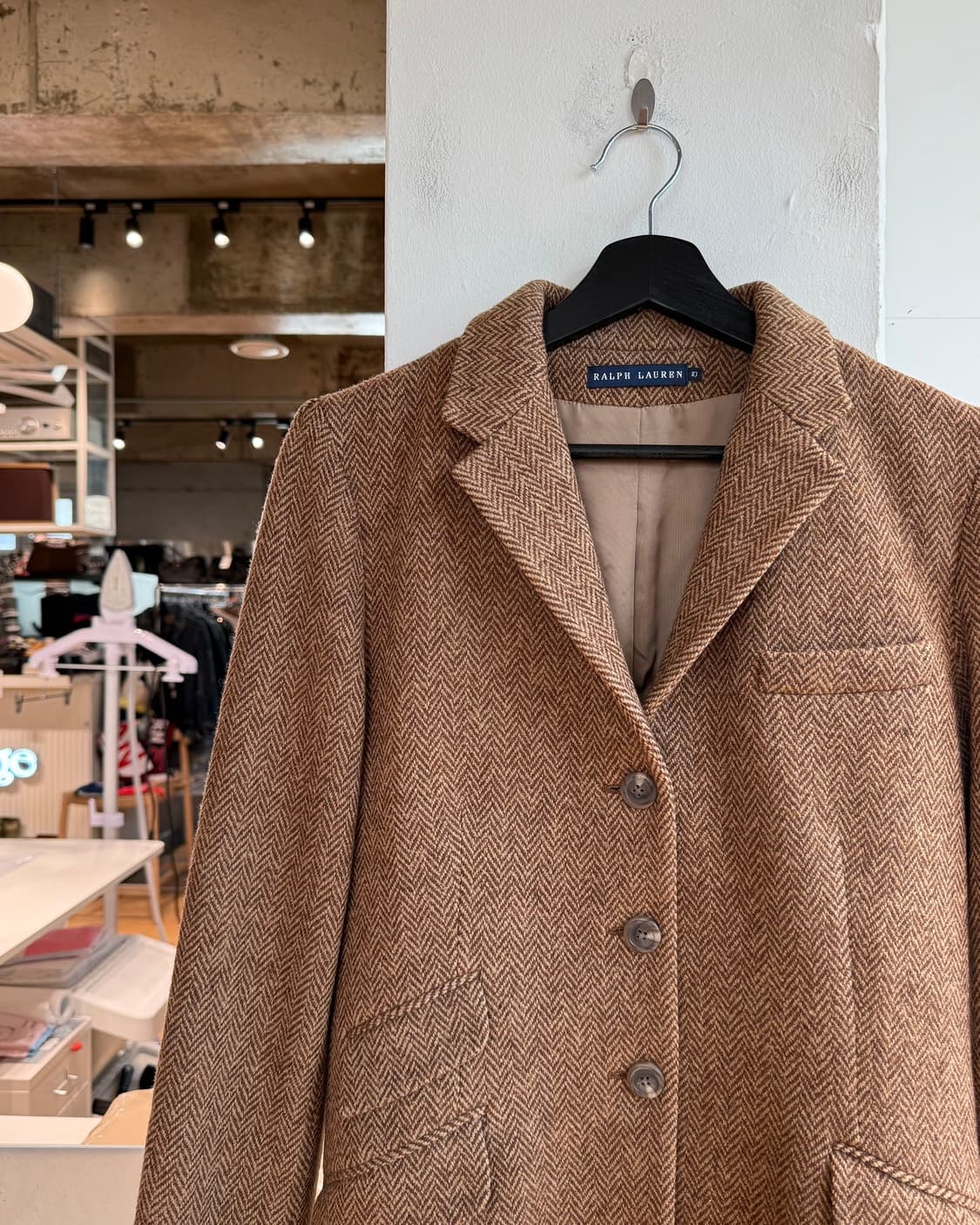 폴로 랄프로렌 브라운 헤링본 울 블렌드 3b 블레이저 자켓  상품이미지4
