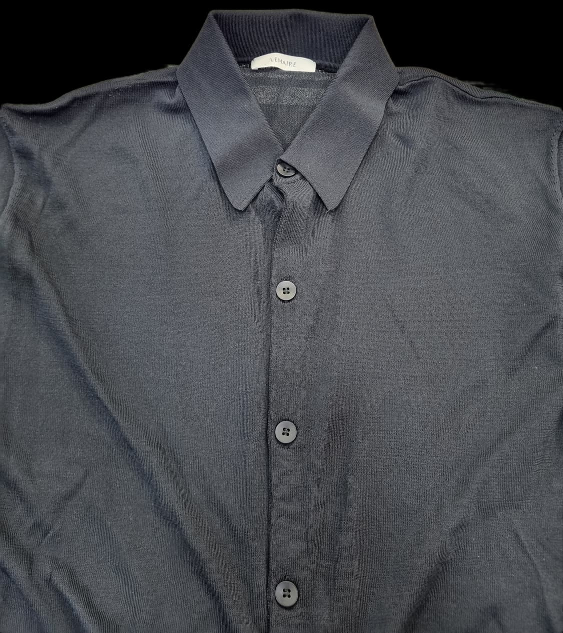 르메르 블랙 코튼 반팔 카라티 M 상품이미지3