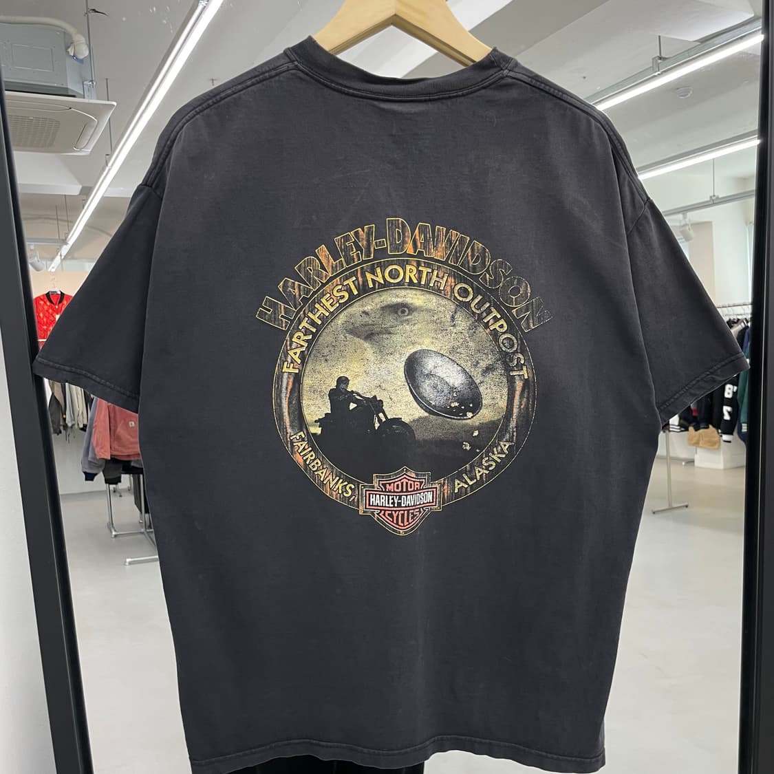 할리데이비슨 00s 플레임 불꽃 이글 하드 페이딩 빈티지 반팔 티셔츠 상품이미지7