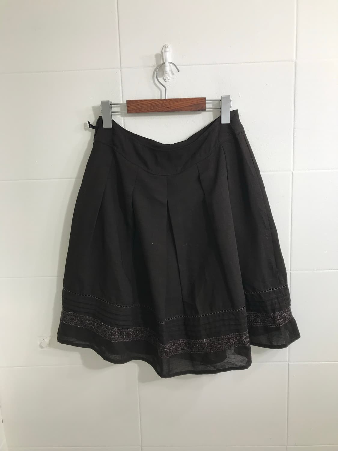 브라운 체크 모카무스 울코트 모리걸 코디세트 상품이미지7