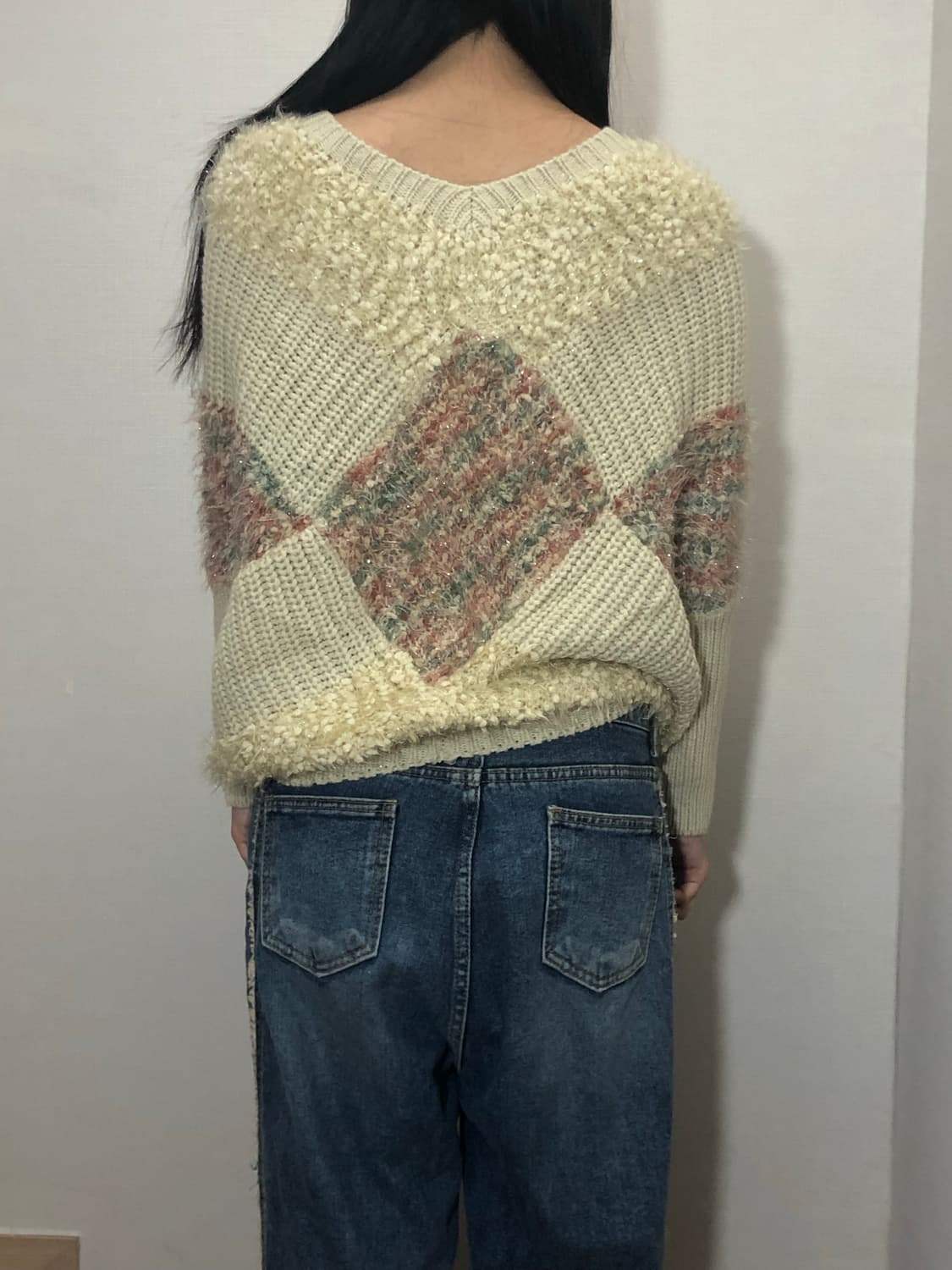 빈티지 아이보리 퍼 디테일 니트 상품이미지7