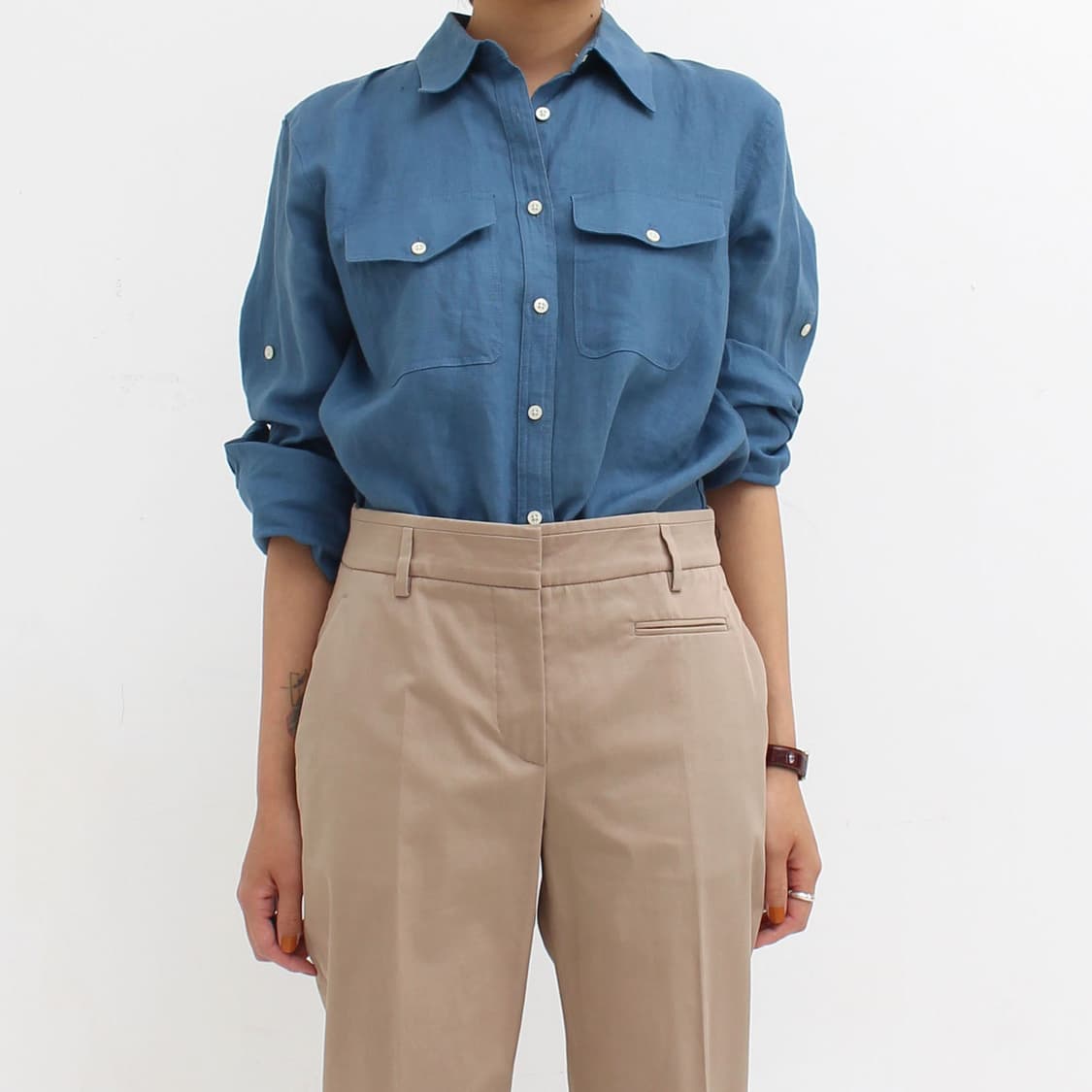 랄프로렌 Ralph Lauren 린넨 롤업 버튼 포켓 블라우스 셔츠 상품이미지2