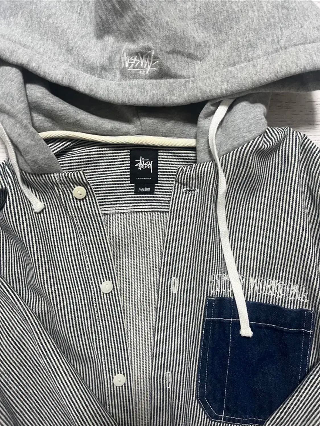 Stussy 스트라이프 후드 셔츠 상품이미지2