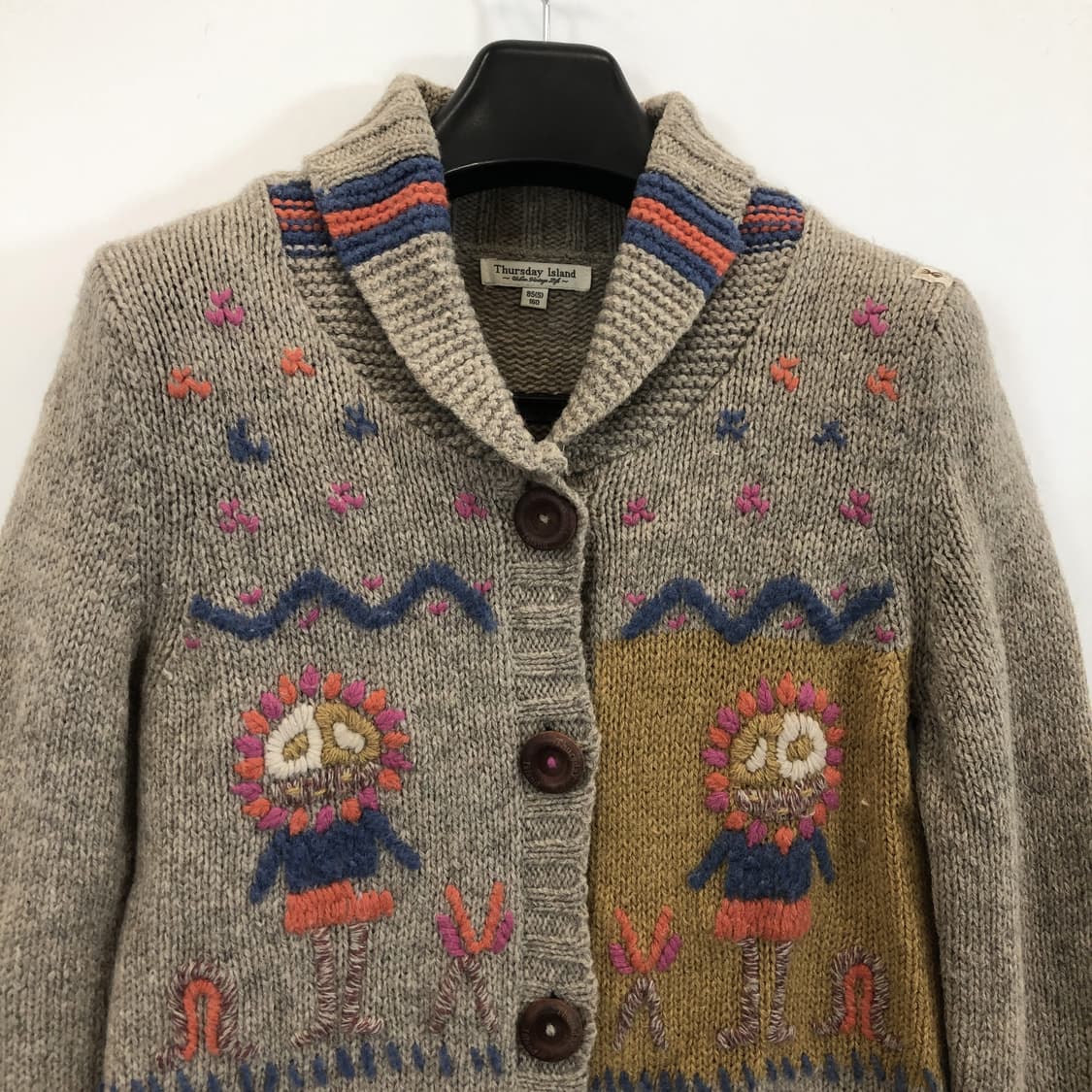 써스데이아일랜드 자수패턴 니트가디건 85  상품이미지2