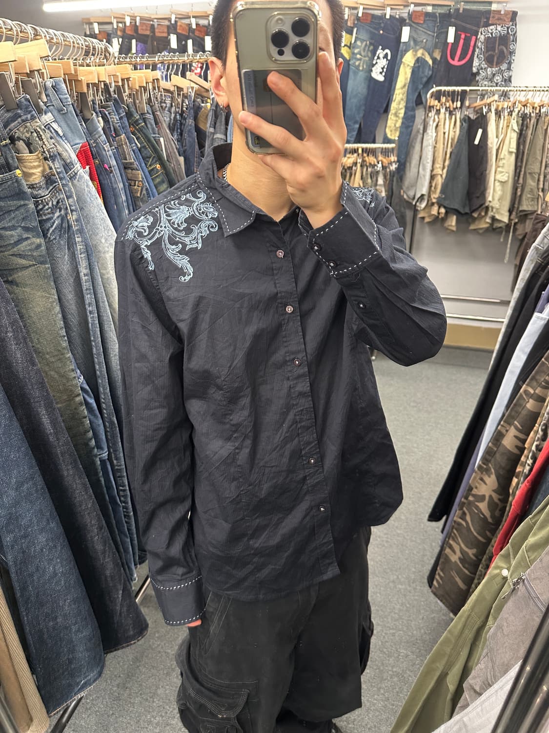 XL) 빈티지 프린팅 웨스턴 셔츠 상품이미지1