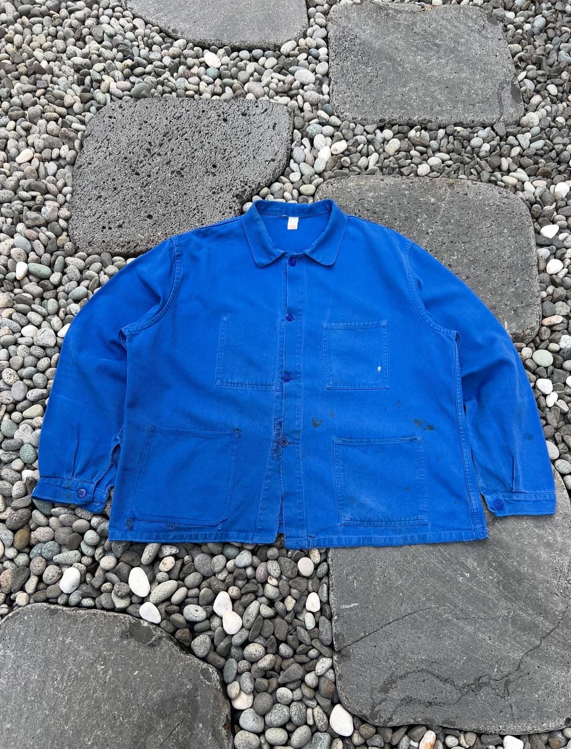OLD VINTAGE WASHING BLUE FRENCH 프렌치워크자켓 상품이미지1