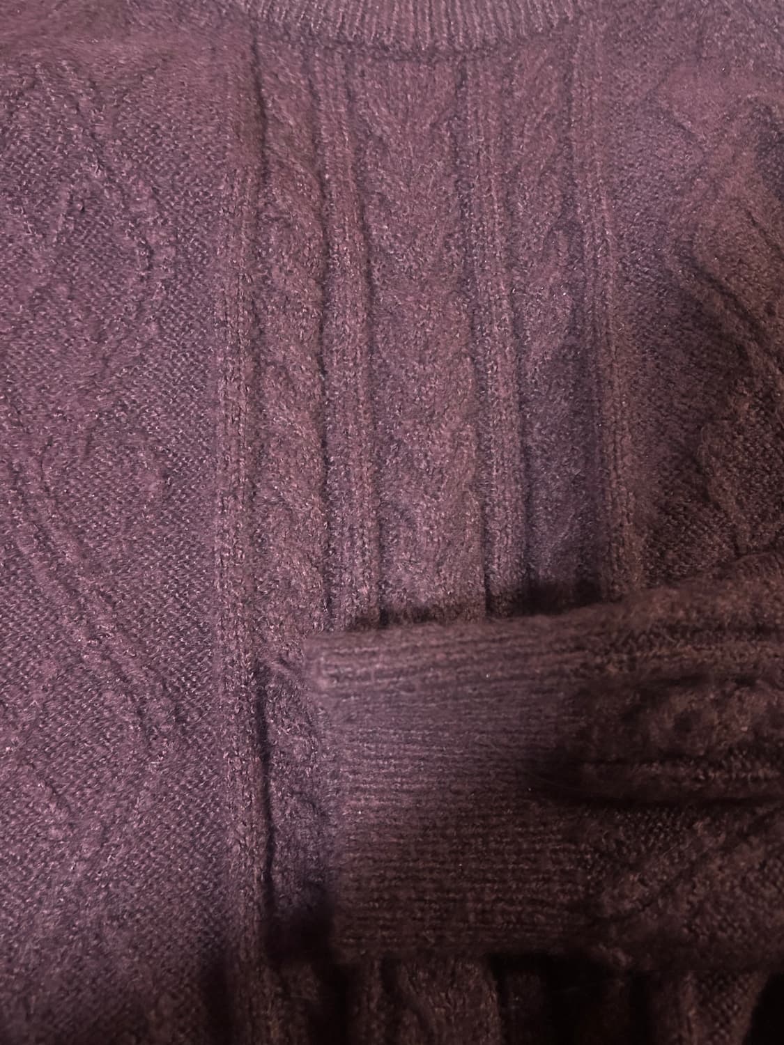 김아홉 케이블 니트 버건디 상품이미지3