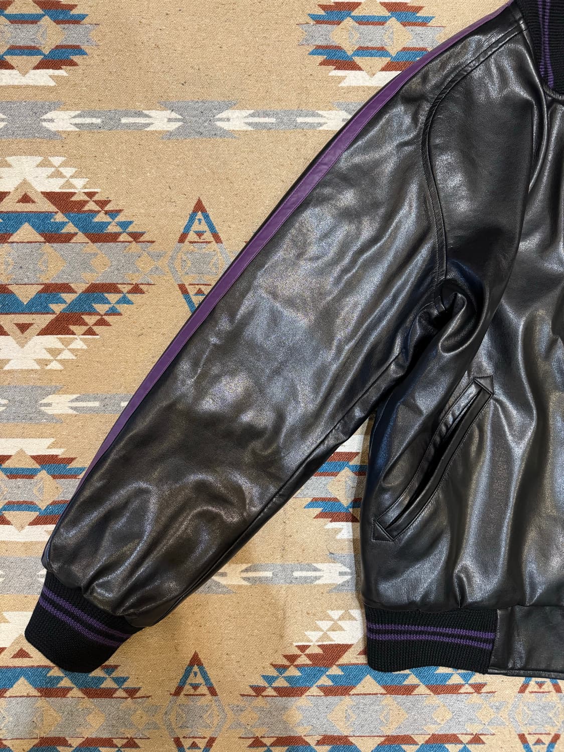 [S] 니들스 FAUX 레더 어워드 자켓 블랙 상품이미지2