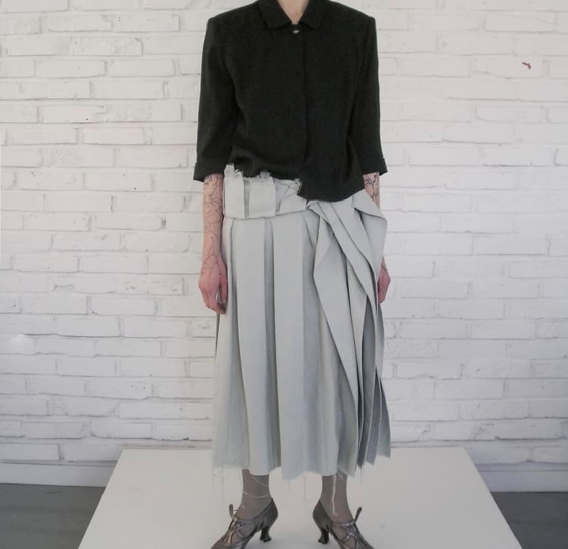 새상품) 에옹쓰 2025 Offbeat pleats skirt mint 상품이미지1